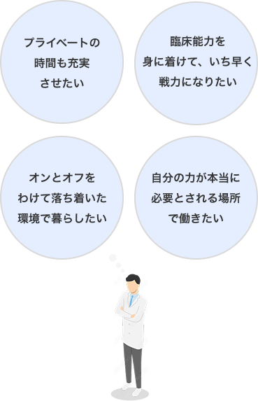 悩んでいる医師のイラスト